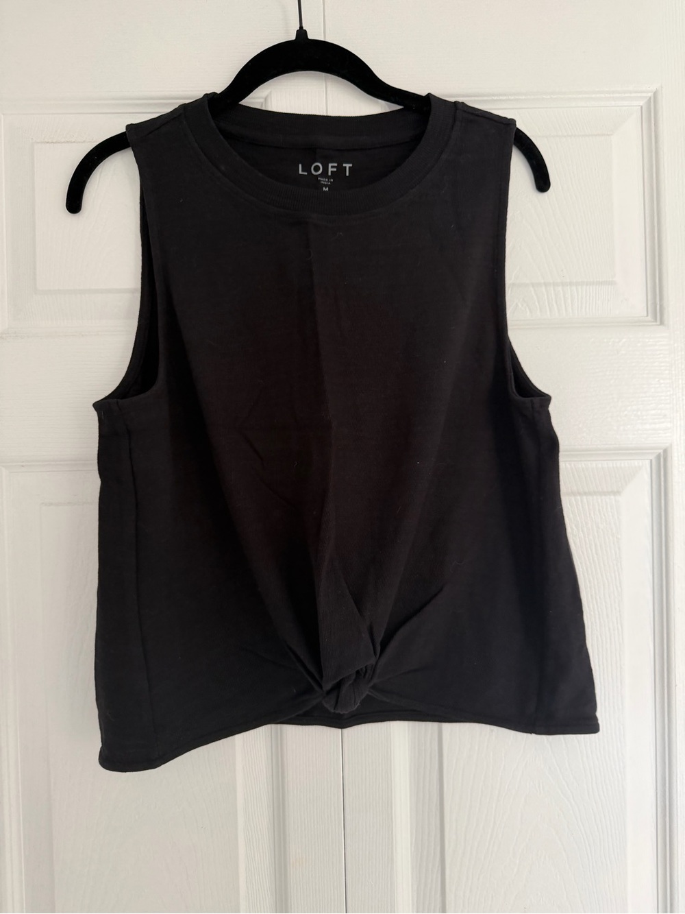 LOFT Black Knot-Front Sleeveless Tank